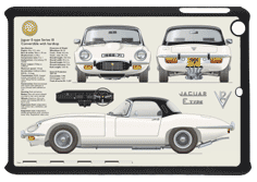 Jaguar E type V12 S3 Convertible (Hard Top) 1968-71 Small Tablet Covers